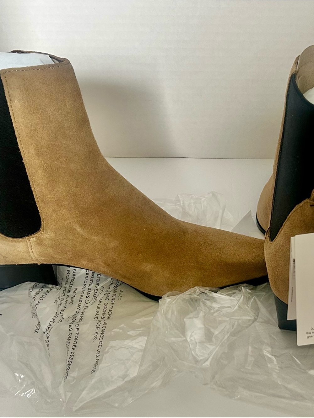 Mango Suede Chelsea Boot in Camel Brown